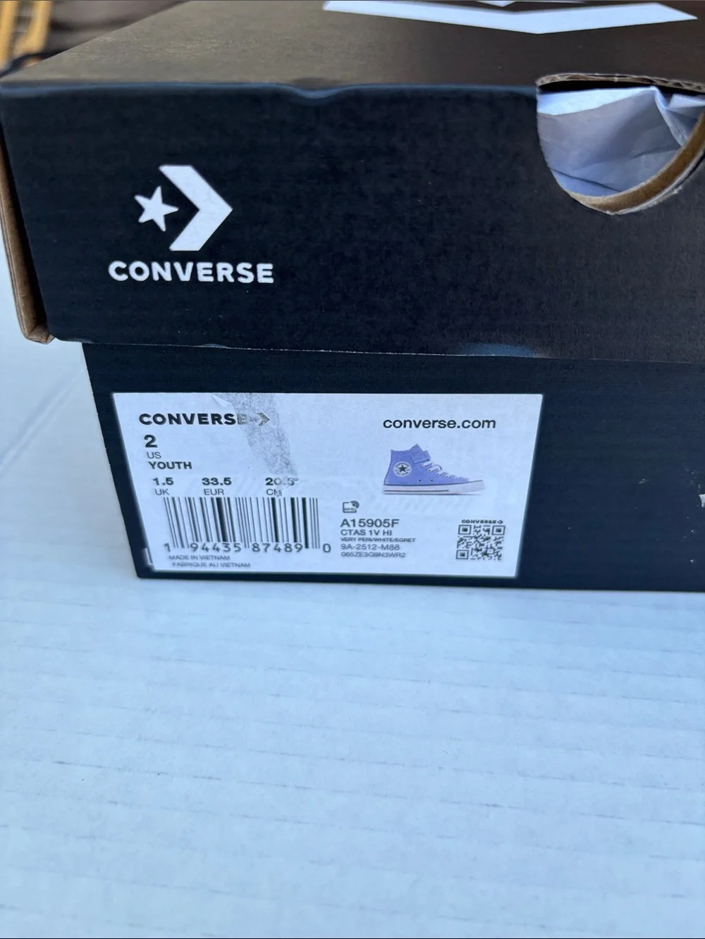 Converse Kids High-Top Canvas Sneakers in Lavender Purple